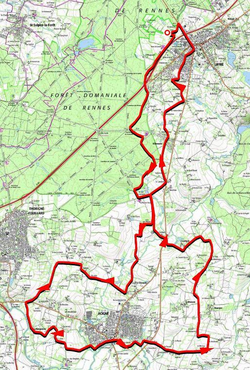 Liffre acigne 38km 1